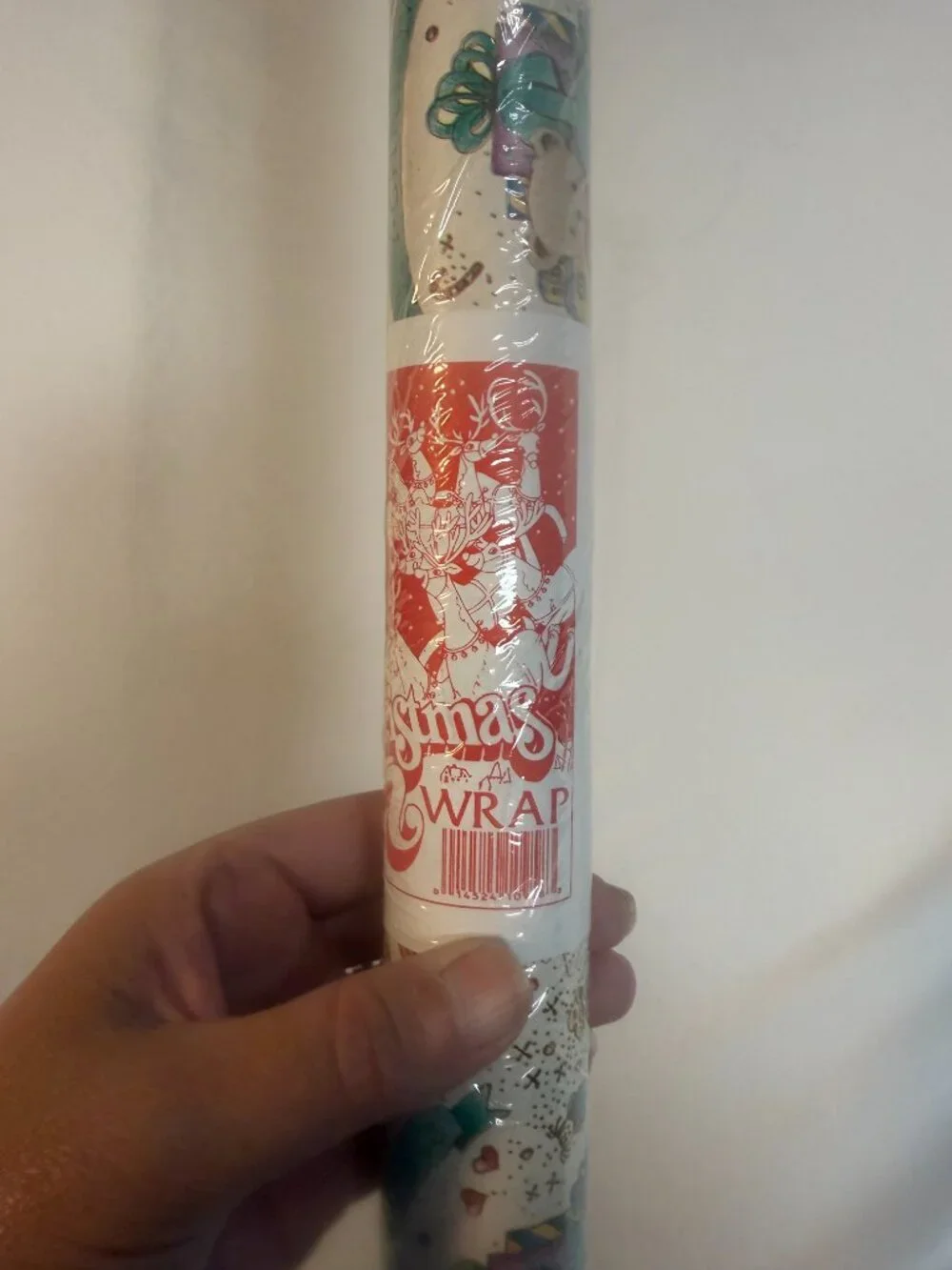 Vtg Christmas Wrapping Paper Roll NOS Sealed Teddy Bear Retro Gift Wrap 45 SqF
